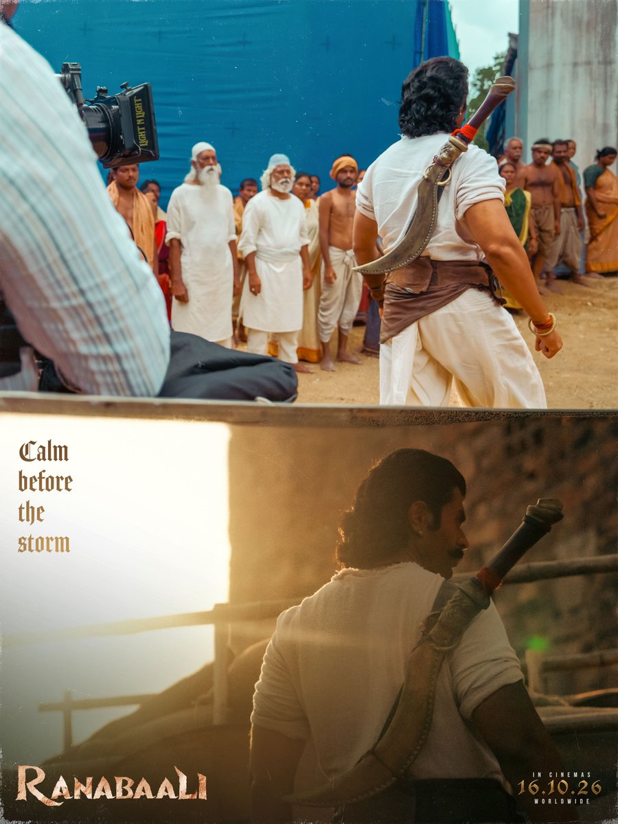 RanabaaliFilm's tweet photo. Stay Calm..
Wait for the Storm that
#Ranabaali brings with him🔱

#RanabaaliTrailer from October 8th🔥

#RanabaaliOnOct16th 
#NeverForget https://t.co/1J48v3w2I2