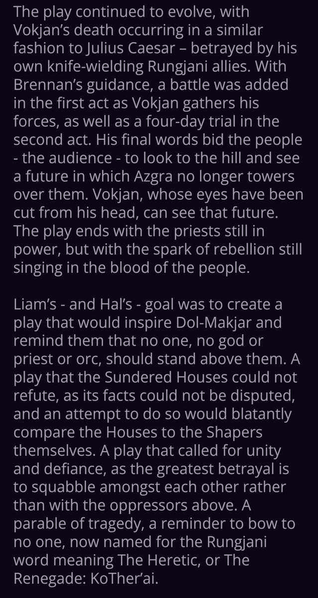 ashesofwidogast's tweet photo. The Origins of KoTher’ai 

What if I'm crying? 😭 Liam created something so special with KoTher’ai that I have literally no words for it. 
#criticalrolespoilers https://t.co/3AMyqGivvx