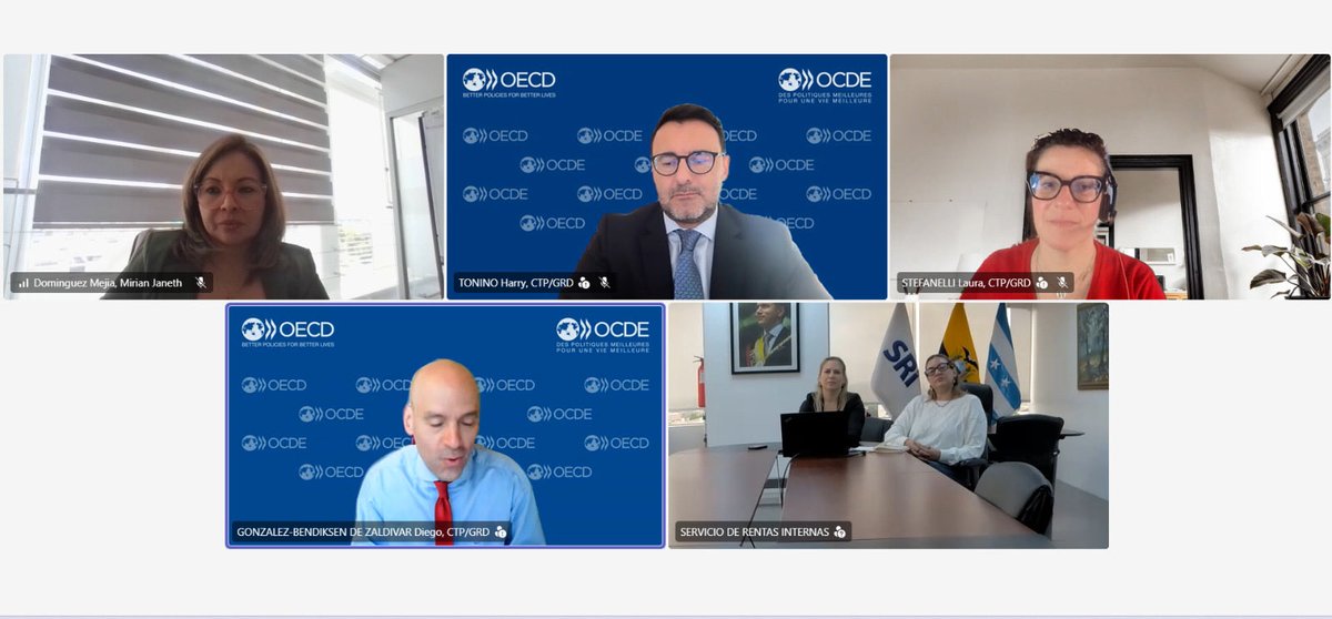 AlexaNavarreteR's tweet photo. ¡Ecuador fortalece su mirada tributaria con estándares internacionales!

Mantuve un encuentro virtual con representantes de la @OECD para dialogar sobre el Proyecto Erosión de la Base Imponible y Traslado de Beneficios (BEPS).

El diálogo permitió revisar los principales ejes de este trabajo internacional y la evolución de los estándares tributarios que buscan generar mayor transparencia y equidad en la tributación, especialmente frente a las operaciones de empresas multinacionales.

Desde el SRI seguimos impulsando una Administración Tributaria alineada con las mejores prácticas internacionales, fortaleciendo nuestras capacidades para enfrentar riesgos tributarios y contribuir a un sistema fiscal más justo, transparente y eficiente.

#SRIenAcción🇪🇨