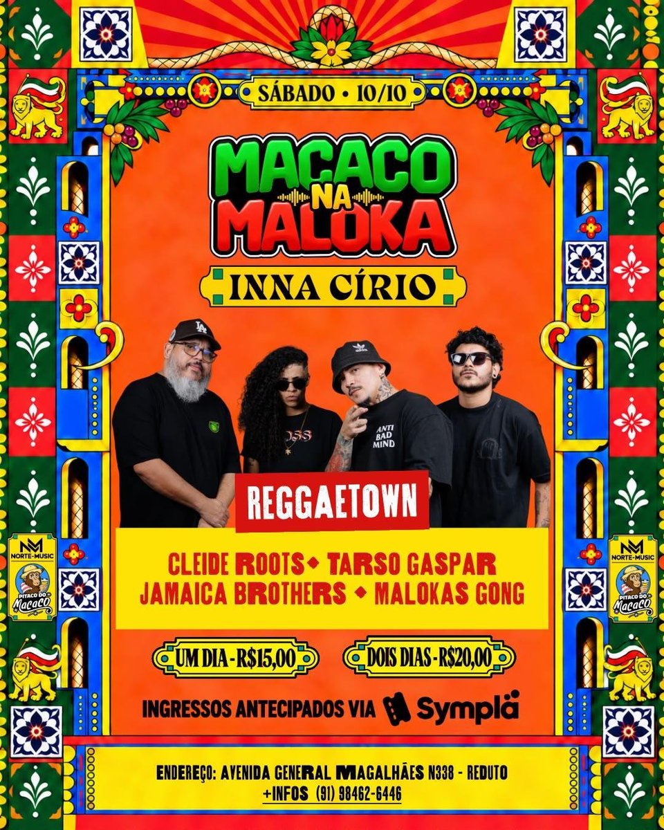 salvesov's tweet photo. • o chamamento oficial já foi feito, quinta 08/10 &amp; sábado 10/10 tem Macaco no Malokas. Ingressos disponíveis na sympla,  garanta já o seu!  e vem nação reggueira 🇬🇳🔥🔥🔥 

+infos nos canais oficias 🛐 https://t.co/jZz2lb38e6