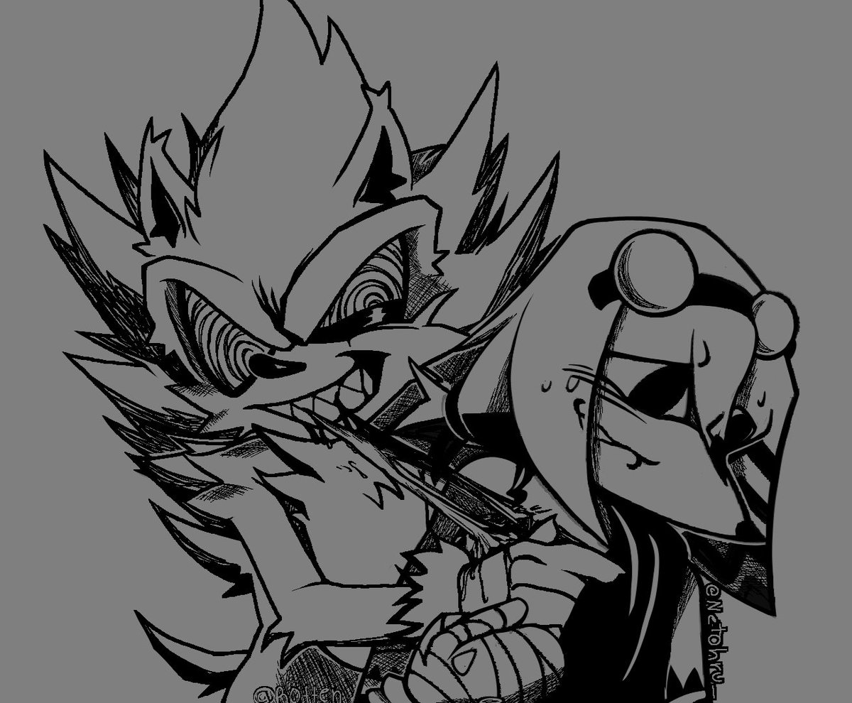 Netohru_'s tweet photo. Day five of Sonictober! 😖🍽 
Today's theme is hunger, and my friend wanted to draw my toxic yaoi yumeship
(Of course he wanted to, no, I'm not lying....)
@_Rott3n drew the sexy Fleetway 😳

#sonictober2026 #yummeship #sonicexetwt #fleetwaysonic #gore #hunger #canibal #toxicyaoi https://t.co/LKPp14xZef