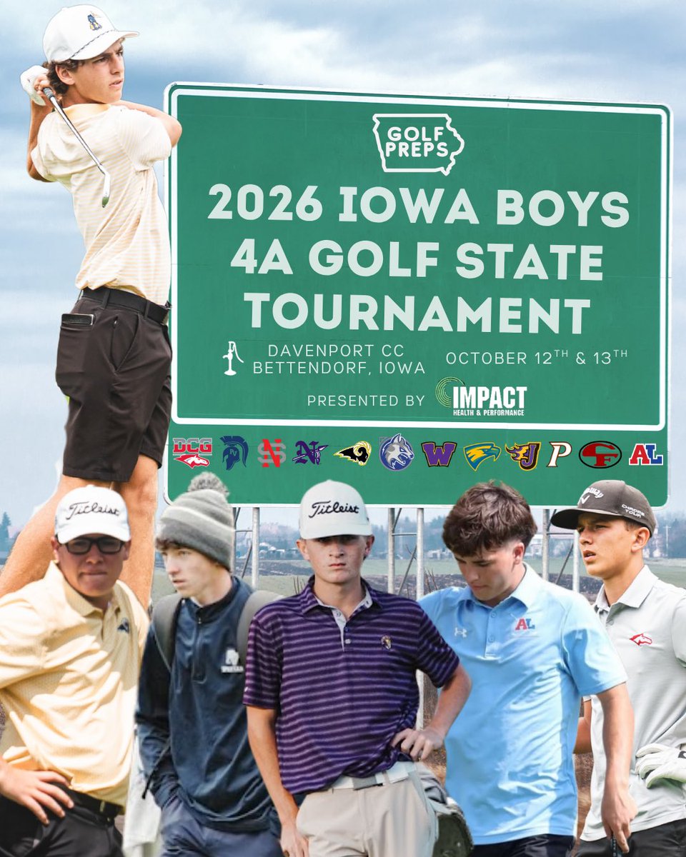 IowaGolfPreps's tweet photo. 2026 Iowa Boys 4A Golf State Tournament field is all set!

📍 Davenport Country Club (Bettendorf, Iowa)
📆 October 12th &amp; 13th 

#ihsaa

@Bound_IA 

📸 Witty.Visuals
📸 Case Bishop https://t.co/l1IoGmmzh7