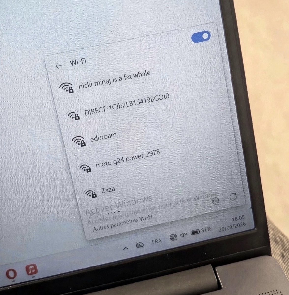 tophiaslaydell's tweet photo. who puts this as their wifi username 😭 https://t.co/jD7vzNPik0