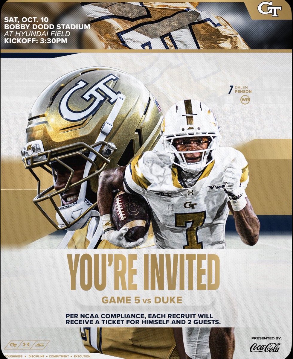 JenssenSwaff's tweet photo. Blessed to be in Atlanta this weekend 
GO JACKETS🐝          

@CoachAnderson28 @coachmogridge @Robbie1Bell @scout_aldomu @J_Boras @GeorgiaTechFB @Coach_Davis22 @buford_football @ChadSimmons_ @Rivals @Velocity_FB @GA5StarSports @CoachApp35 @ChadSimmons_ https://t.co/PTLCpsTUuR