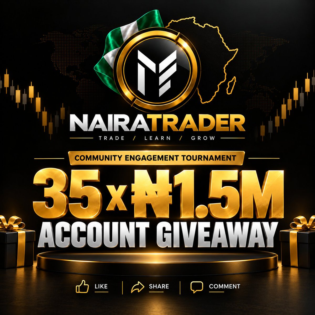 naira_trader's tweet photo. 🔥 35 FREE ₦1.5M ACCOUNTS FOR YOUR IDOLO’S COMMUNITY!

Your Idolo joins the tournament — you help push them to the top. 🏆

Every engagement counts: 
❤️ Like = +2% 
🔁 Share = +2%
 💬 Comment = +2%

The more engagement your Idolo gets, the higher their percentage ranking climbs.

Get your community involved. 
Like. Share. Comment.

Help your Idolo reach the TOP and unlock giveaway accounts for the community! 🔥

If you sabi support, we sabi reward. ✅

Click the link to join or engage:
https://t.co/qUwur8Vy51