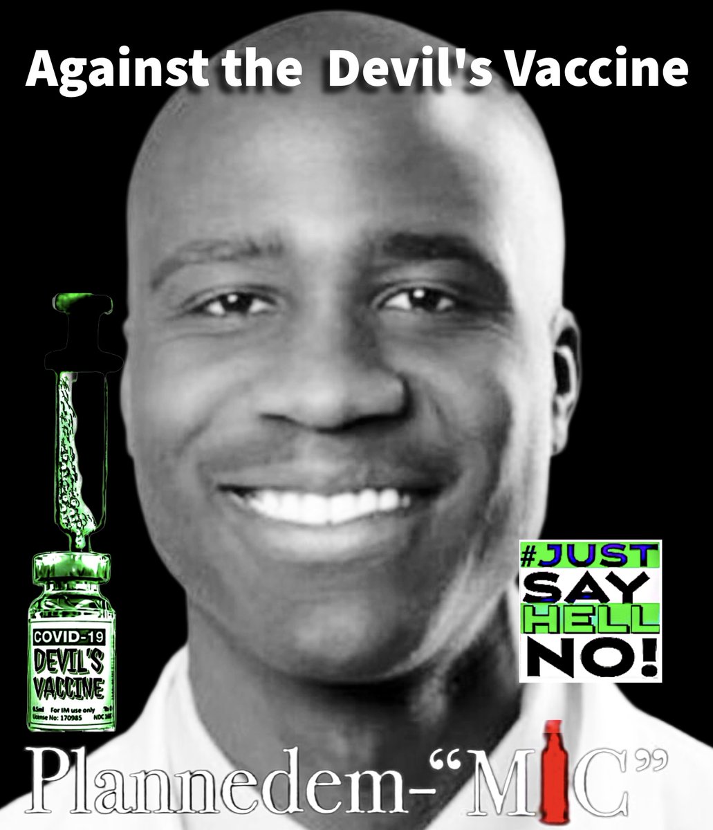 StandUpIn2025's tweet photo. These are images of good influential people who are against  “The Devil’s Vaccine”. Like them, the people need to  #justsayhellno to the the “Devil’s Vaccine”. Watch Plannedem-MIC on Rumble https://t.co/WNVE76qdPt  Get your Dr. Sick in jail tee: https://t.co/2d8WrtKYqE https://t.co/wWJjkMnnPG