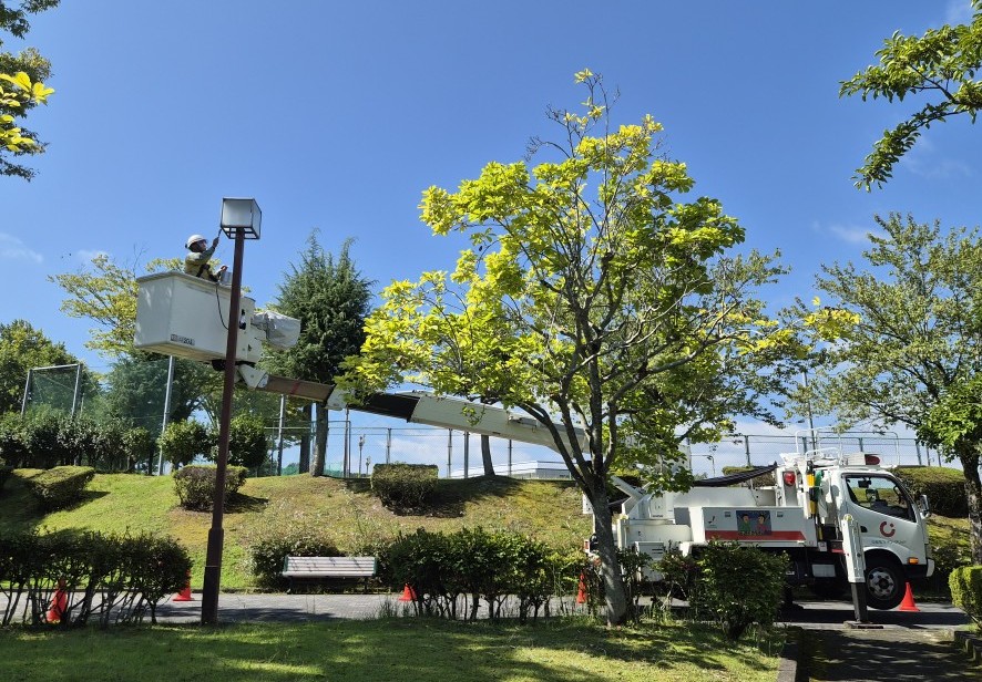 ChudenPowergrid's tweet photo. ＼街灯清掃活動に参加🧹／
中津川営業所は、岐阜県東部電気工事協同組合青年部が主催する街灯清掃活動に参加しました🤝
電気使用安全月間の取り組みとして、公園を利用する皆さまが安心して利用できるよう、周辺の街灯を清掃しました💡
これからも、地域の皆さまの安全・安心につながる取り組みを続けてまいります💪