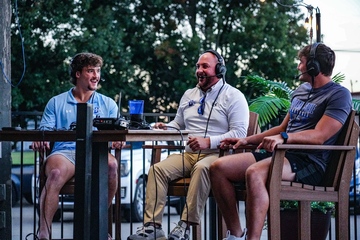IndStFB's tweet photo. Glad to be back with the @CMalryMallory Show tonight with special guests @bradywilson_6, @nic_yatsko, and @IndStXCTF Coach @B_twice85 

#MarchOn | #LeaveNoDoubt https://t.co/5ZN50MnFOf