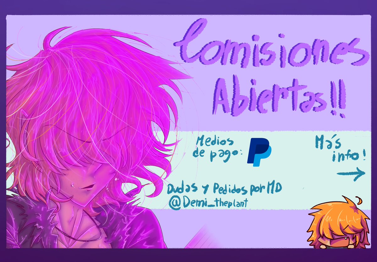 Demi_theplant's tweet photo. ✨COMISIONES ABIERTAS✨

Toda la info esta en este hilo, sientanse libres de consultar cualquier cosa por md (*´∇｀)ﾉ
Ora seeeh, recupere la cuenta del paypal asi que aver que tal >:3

#commission https://t.co/p2PDrSJAWm