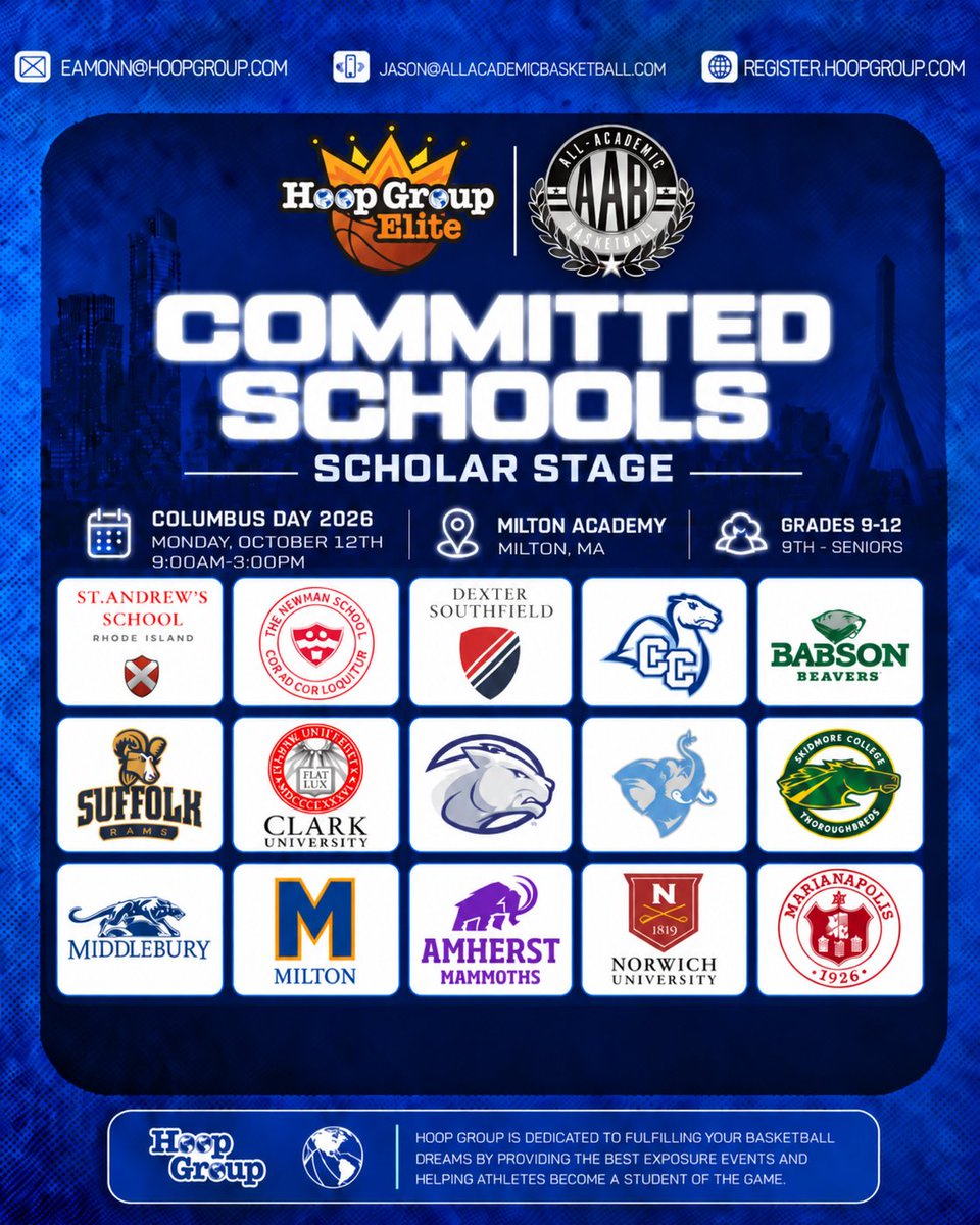 HoopGroupEamonn's tweet photo. 🔥 @TheHoopGroup X @AllAcademicBB "The Scholar Stage"

📚25+ High Academic Institutions / Prep Schools

‼️ Monday 10/12, 9th - 12th grade at @ma_boys_hoops 

🔗https://t.co/Cs0w9LFfuC https://t.co/Jp3v6lCapW