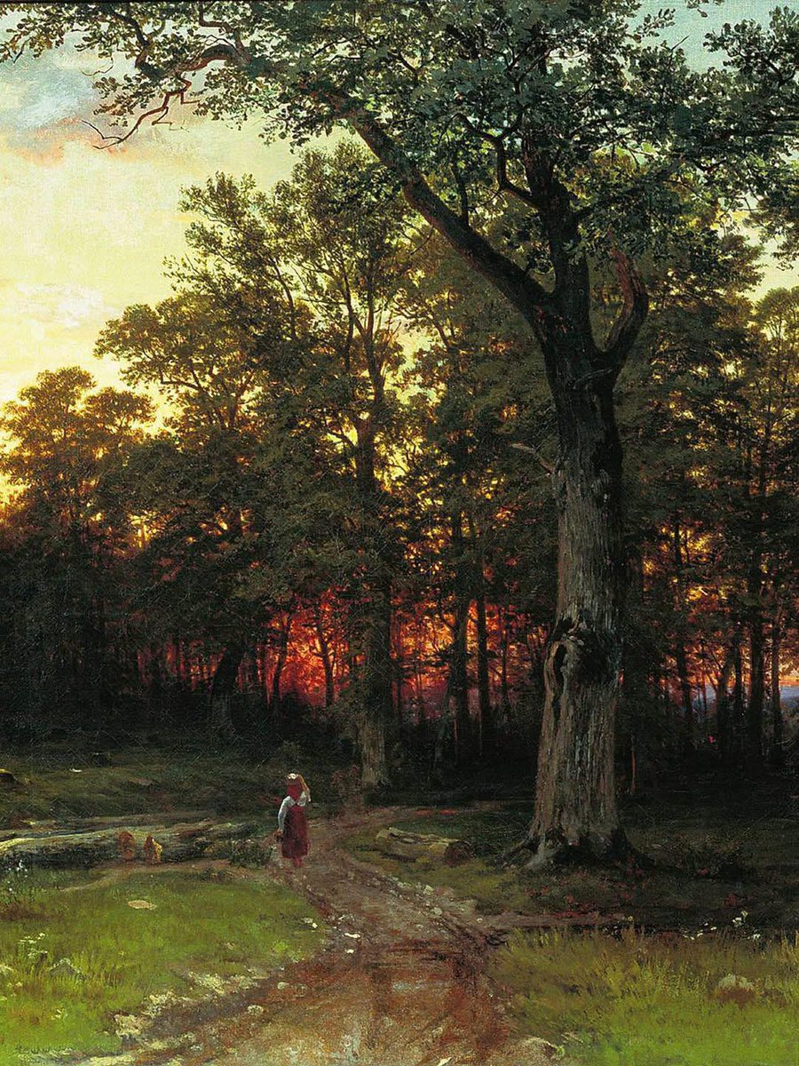 DailyClassicArt's tweet photo. Ivan Shishkin - "Forest in the Evening" https://t.co/4F49OOe9MT