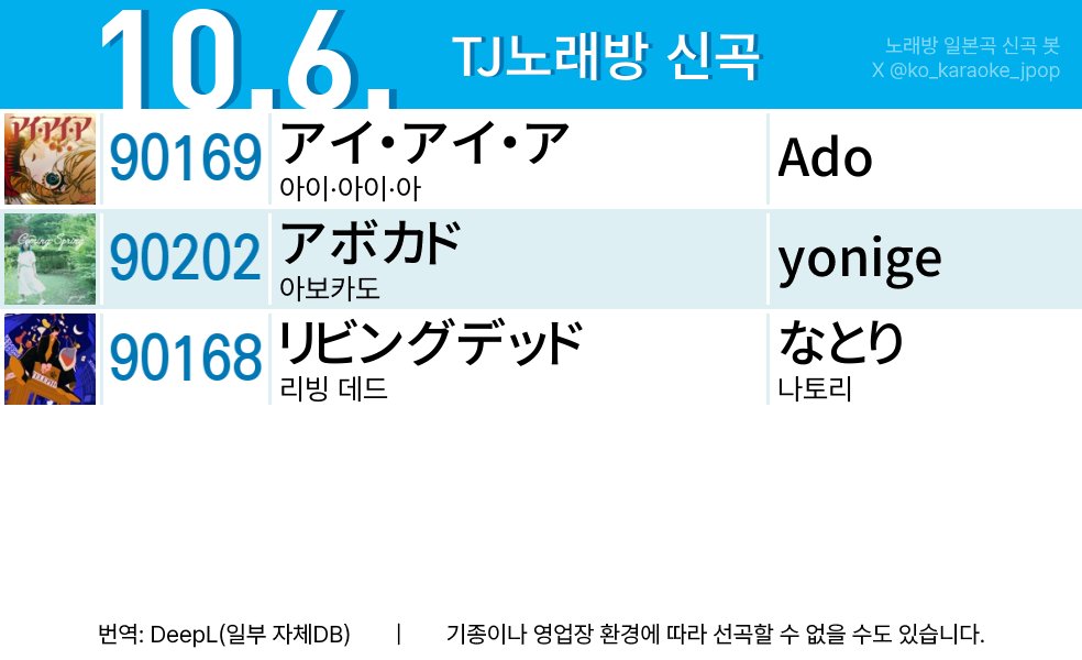 ko_karaoke_jpop's tweet photo. #TJ노래방 
#アイ・アイ・ア   #アボカド   #リビングデッド https://t.co/X0oSS4FQsk