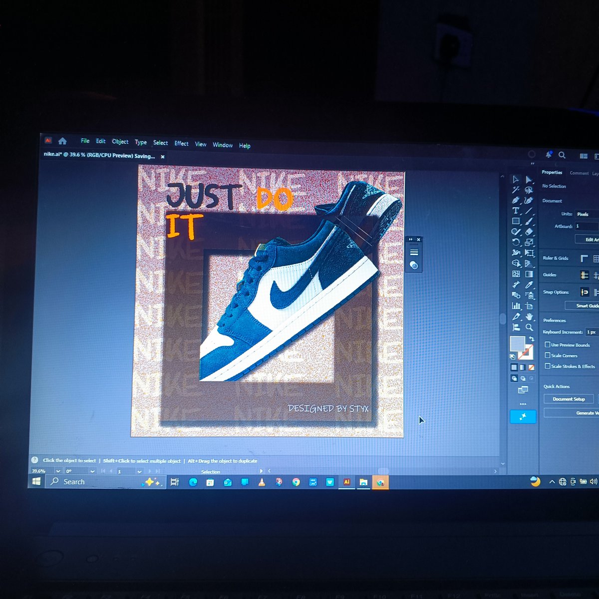 Samuel_styx's tweet photo. Breaking out of the frame 👟✨ Pushed my limits on this piece to create a seamless glass pop-out effect. Pouring 100% effort into every detail.
Concept poster for the Jordan 1 Low Teal. Designed by STYX.
Hashtags:
#Jordan1Low #NikePoster #GraphicDesign @Nike @Santandave1 https://t.co/eLf9zuTJuH