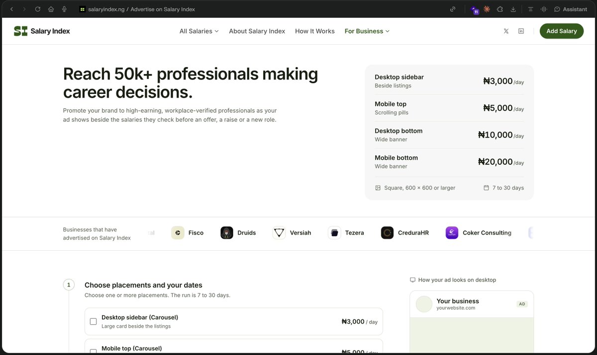 SokeyeA's tweet photo. BIGGEST AD PLATFORMS IN NIGERIA RIGHT NOW 🚀

If you want to put your brand inside Lagos Life
@LagosLifeApp : https://t.co/IOoGC4HXif

If you want to reach 50k+ professionals making career decisions
@salaryindexng : https://t.co/DgPK2uJuGm https://t.co/LxEDZZo0l3