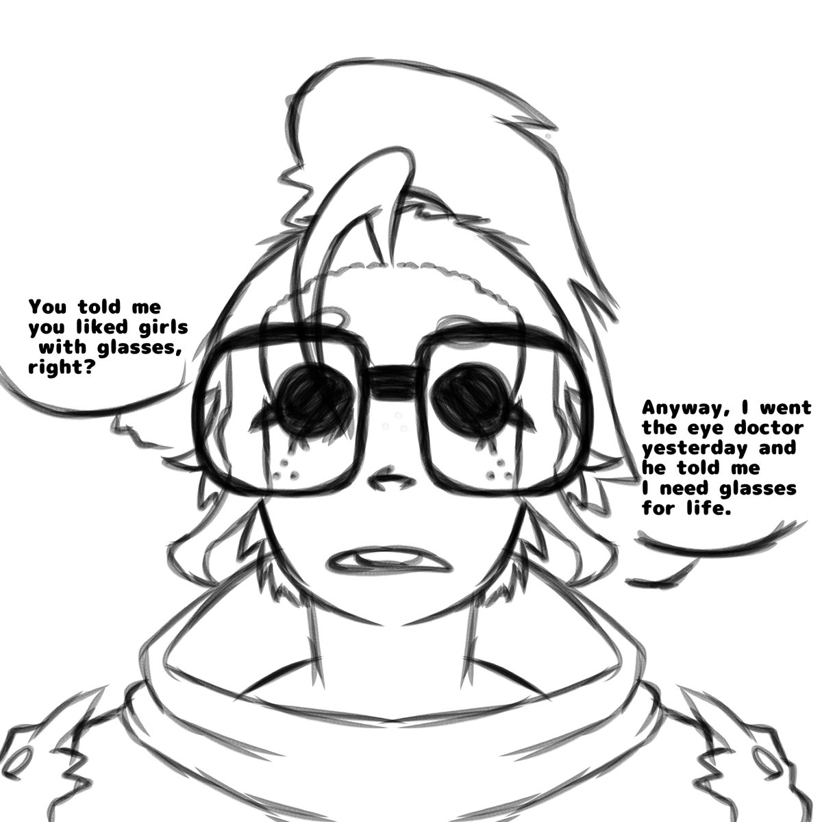 VyoNeet's tweet photo. Glasses. 

Quick doodle just to upload something. https://t.co/fGgep7mLGo