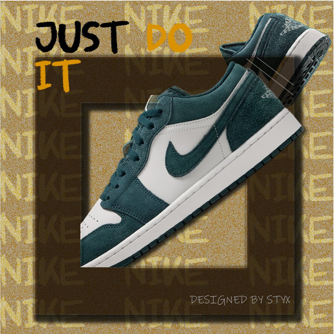 Samuel_styx's tweet photo. Breaking out of the frame 👟✨ Pushed my limits on this piece to create a seamless glass pop-out effect. Pouring 100% effort into every detail.
Concept poster for the Jordan 1 Low Teal. Designed by STYX.
Hashtags:
#Jordan1Low #NikePoster #GraphicDesign @Nike @Santandave1 https://t.co/eLf9zuTJuH