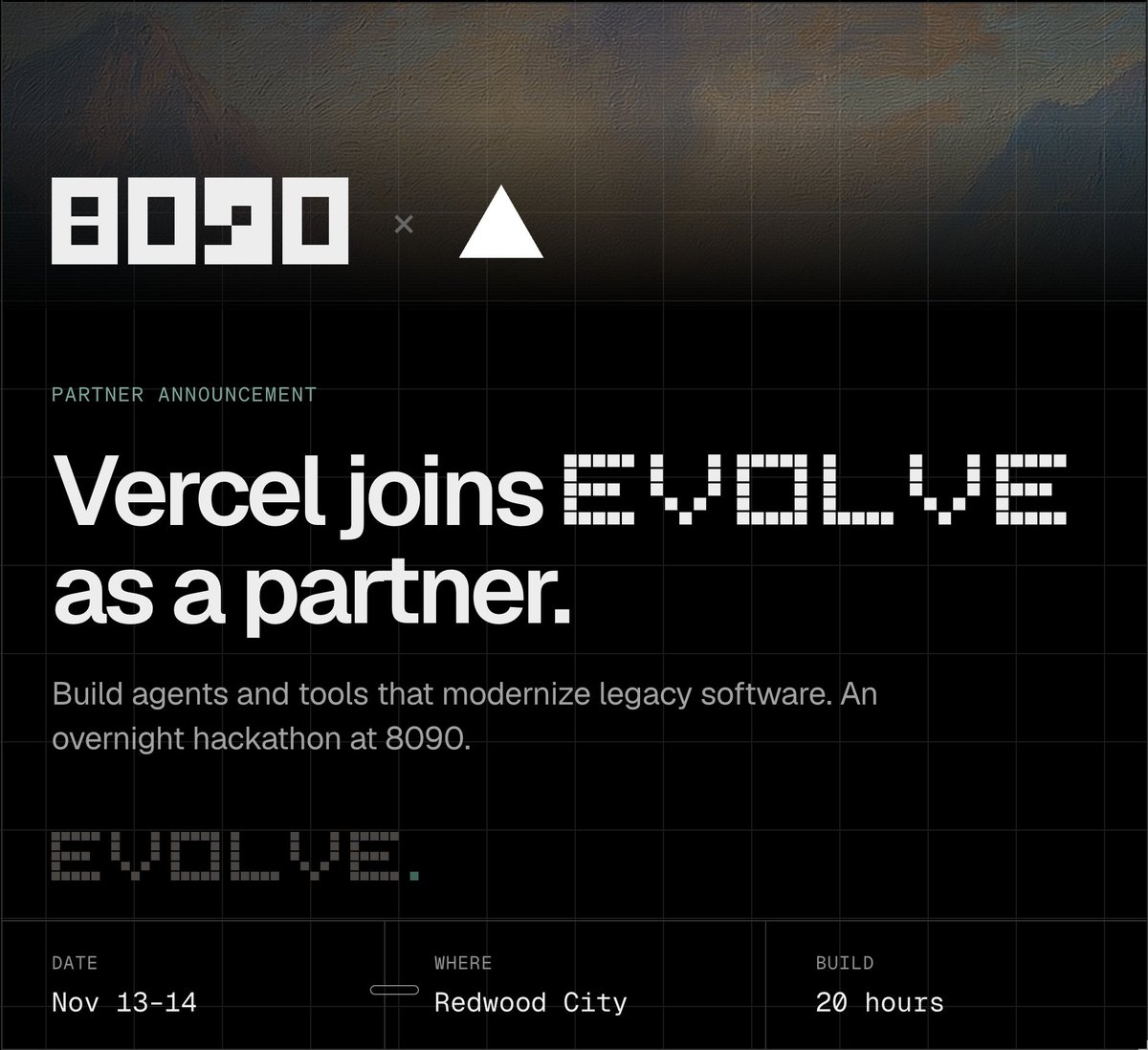 AfifaSiddiqua_'s tweet photo. Excited to announce @vercel as a partner for EVOLVE!!
Limited spots. Apply now: https://t.co/xKDiNomEfT
Huge thanks @MarcBaiza https://t.co/K3zT2PRaDC