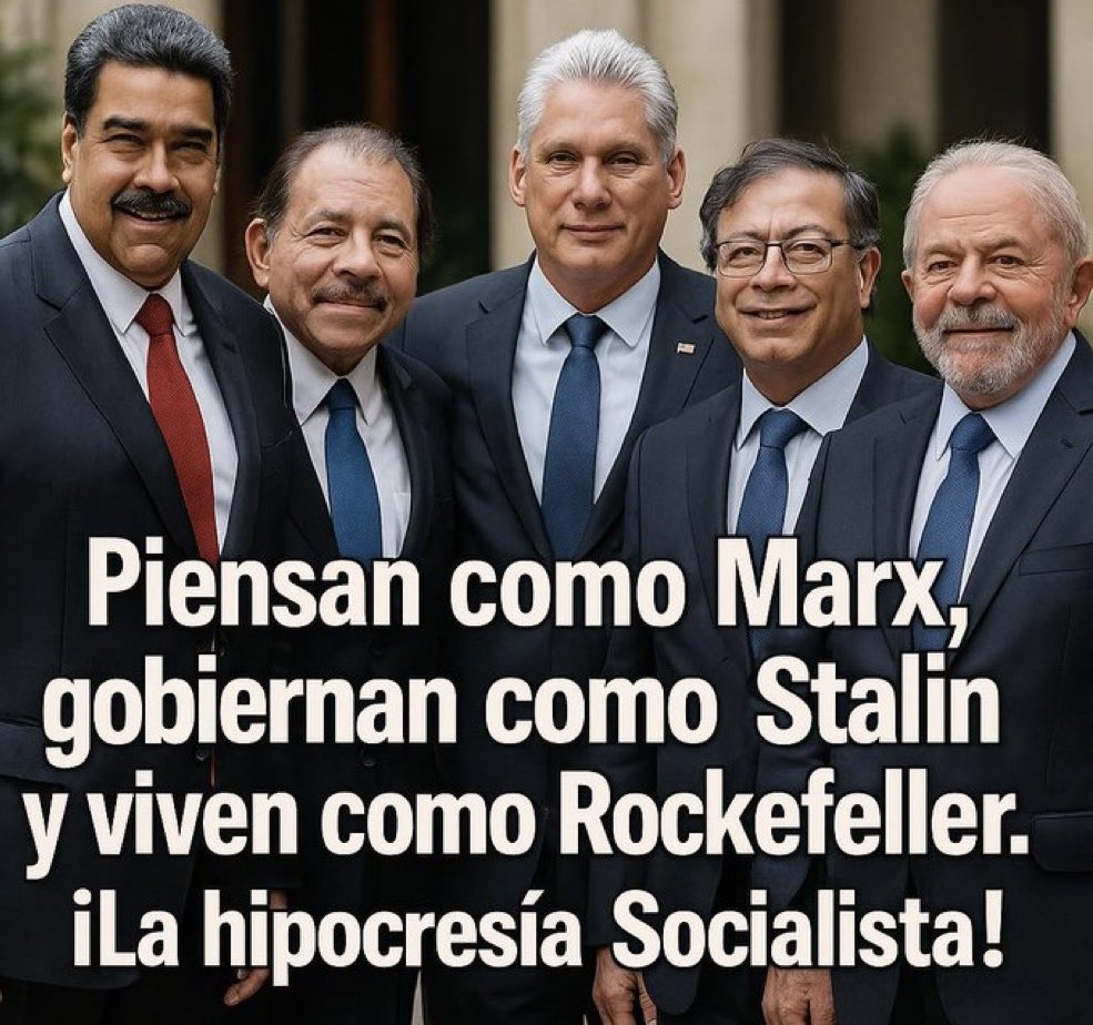 eduardomenoni's tweet photo. LA IZQUIERDA ES UNA ORGANIZACIÓN CRIMINAL:

🇲🇽 Claudia Sheinbaum: NARCOPRESIDENTE 
🇪🇦 Zapatero: IMPUTADO
🇪🇸 Sánchez: CORRUPTO
🇻🇪 Maduro: PRESO
🇦🇷 Cristina Kirchner: PRESA
🇧🇴 Evo: PEDÓFILO
🇪🇨 Correa: PRÓFUGO
🇨🇴 Petro: CORRUPTO
🇨🇺 Díaz Canel: TIRANO 
🇧🇷 Lula: FUE PRESO POR CORRUPTO https://t.co/J9ffBXgjX6