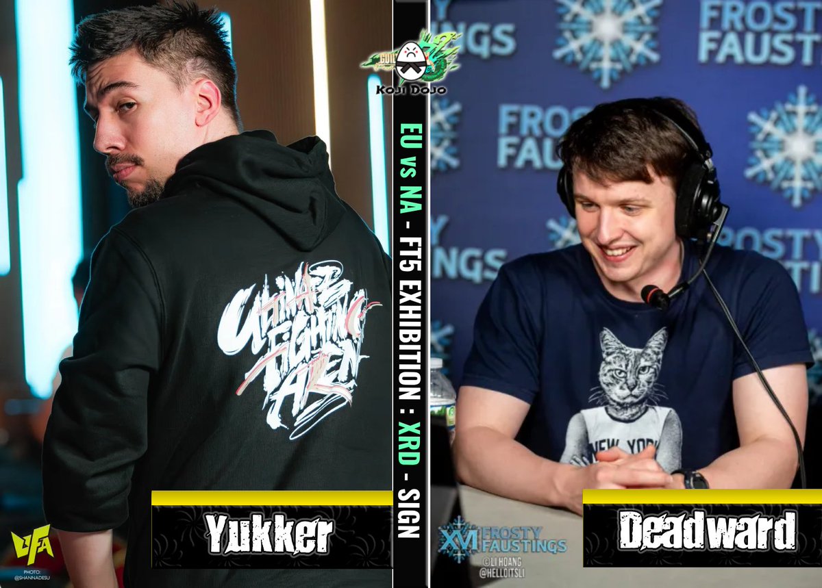 KojiDojo's tweet photo. NA crashed EU dreams at the last Koji Dojo 🫤
https://t.co/K8yTlZ6lsQ
Super grateful to have the best in the world Xrd commentary duo from NA and EU @Yukker_ & @DeadwardFGC on mic. A dream come true & a pleasure to listen to♥️
Make sure to follow them!
#GGXrd #FGC #GuiltyGear https://t.co/G0IAzsbLUS
