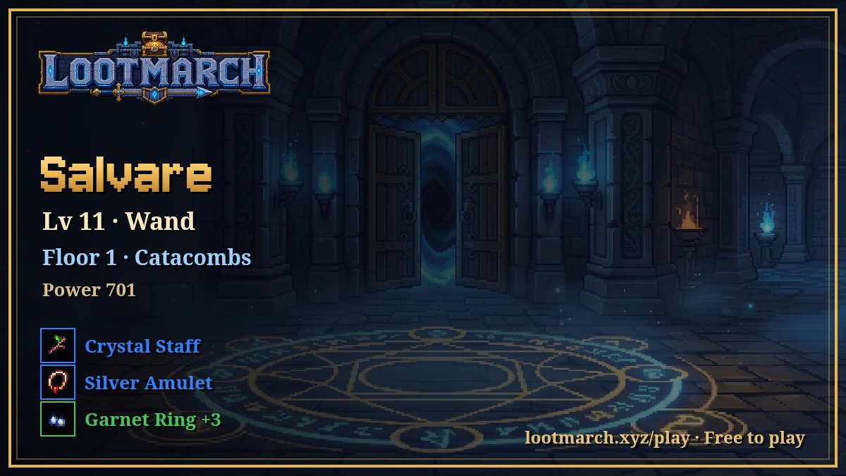 serafinus_teddy's tweet photo. Power 701 and climbing. 💪
My Wand build in LootMarch is coming together.
@PlayLootMarch https://t.co/aPNanbeqXE