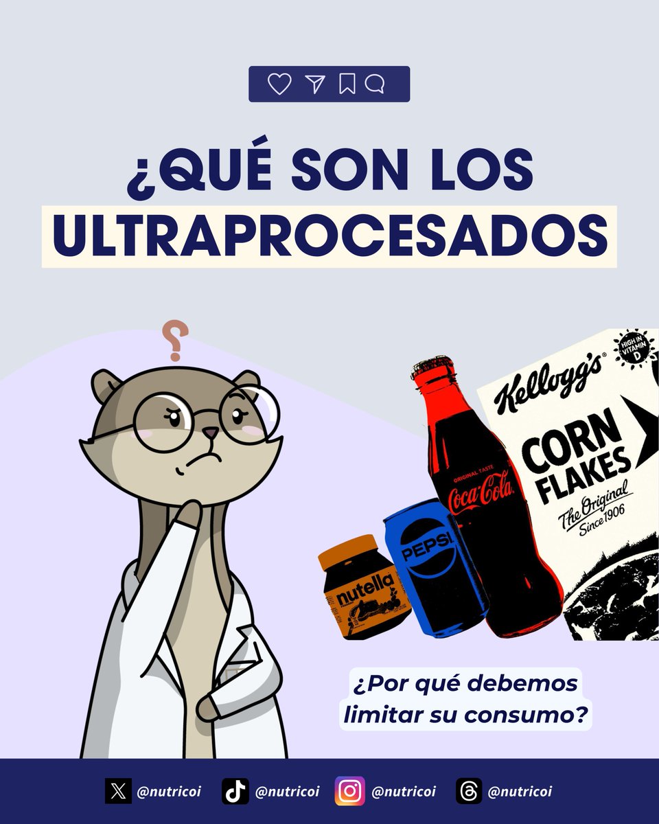 NutriCOI's tweet photo. Cuidado con los #ultraprocesados ⚠️

Estos productos forman parte cada vez más frecuente de nuestra alimentación, desplazando a los #alimentos frescos y naturales 🍪

Sin embargo, un consumo frecuente de estos productos se asocia con el desarrollo de diversas enfermedades 🥤 https://t.co/DtHRdHWXUK