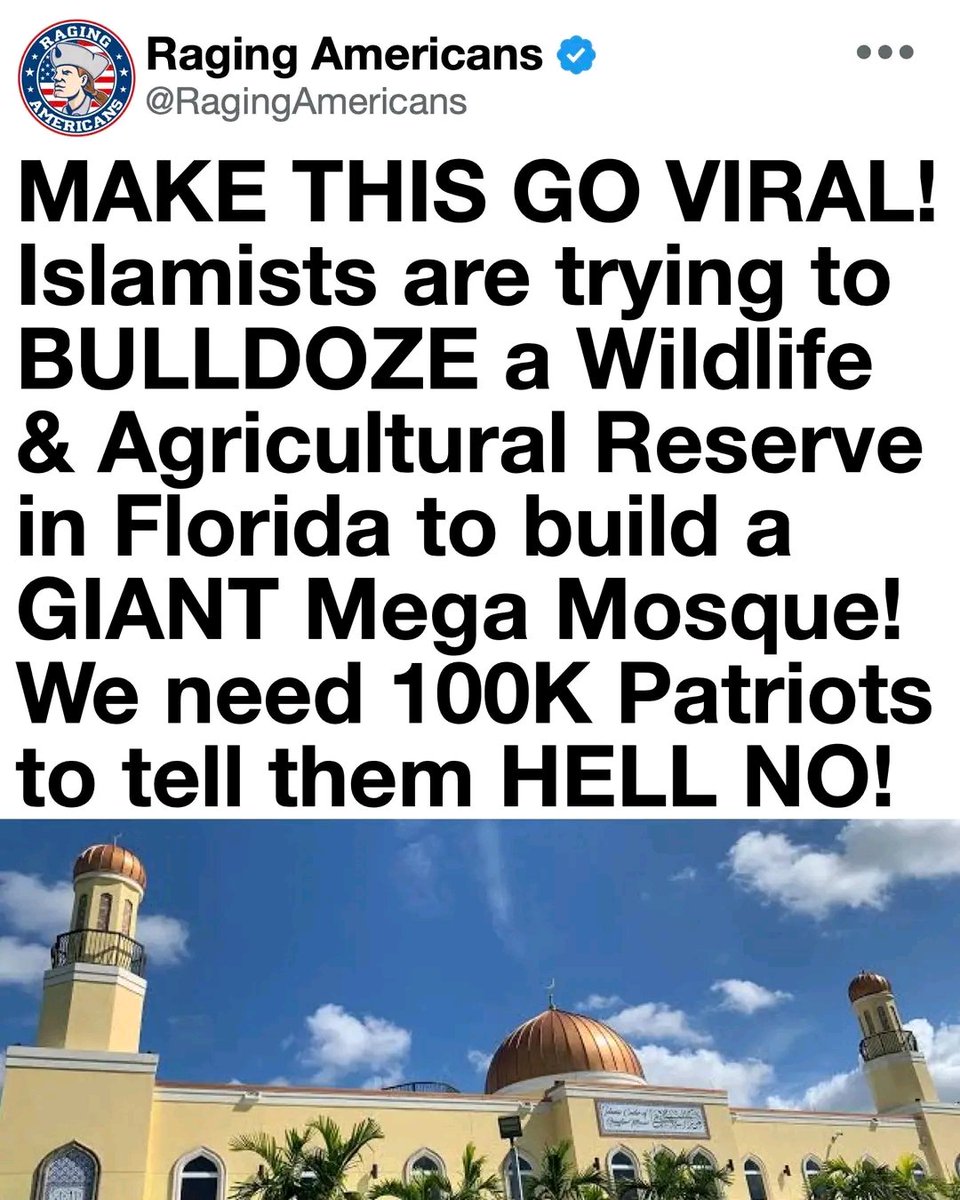 0MrlGibsonQ's tweet photo. STOP THE MOSQUE IN DELRAY BEACH FLORIDA! Florida is off limits! https://t.co/piLr2E4bMW