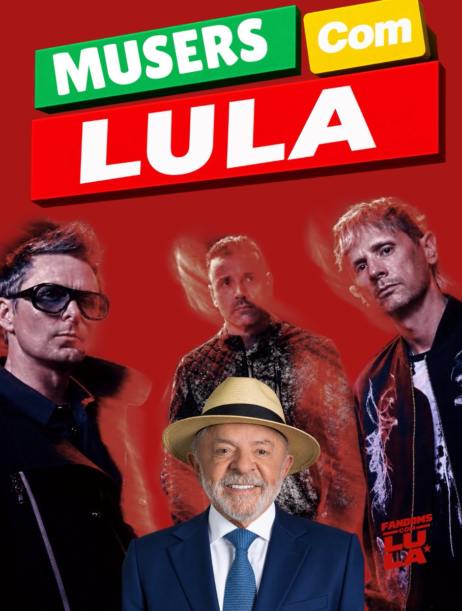 musebrasil_'s tweet photo. 🎸 MUSERS COM LULA 🎸 

Durante esse período de segundo turno, estaremos ativos postando com frequência em apoio a Lula para presidência do Brasil, pelo nosso futuro, pelas minorias e pelo fim da família Bolsonaro no Brasil.

#FandomsComLula #Eleições2026 https://t.co/GUNDgoFQFs