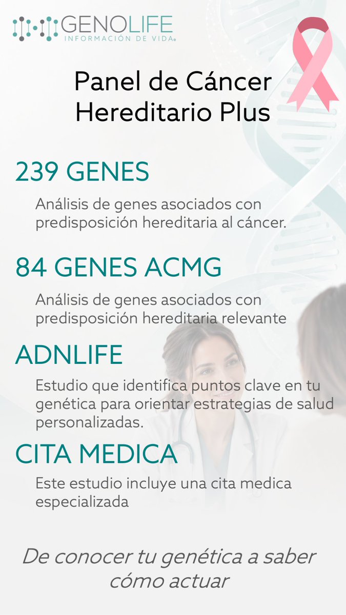 genolifeadn's tweet photo. La prevención también comienza con el conocimiento.
#CancerHereditario #Genetica #BRCA1 #BRCA2 #Genolife #OctubreRosa https://t.co/ry6JM4CFEX