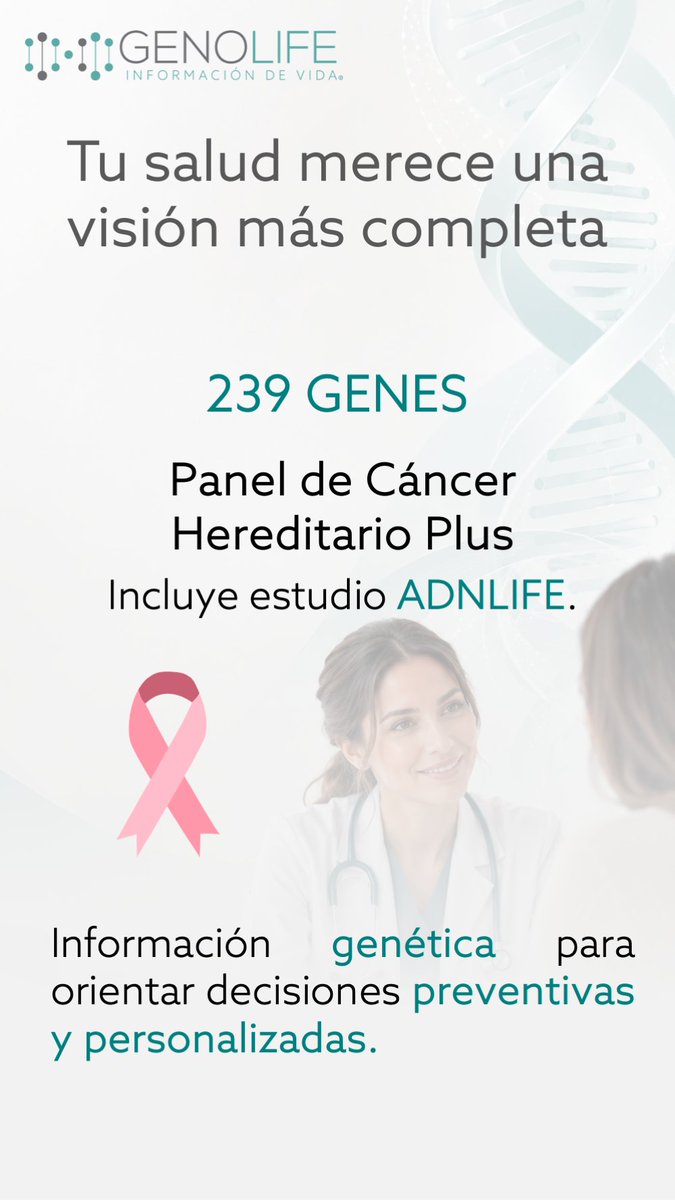 genolifeadn's tweet photo. La prevención también comienza con el conocimiento.
#CancerHereditario #Genetica #BRCA1 #BRCA2 #Genolife #OctubreRosa https://t.co/ry6JM4CFEX