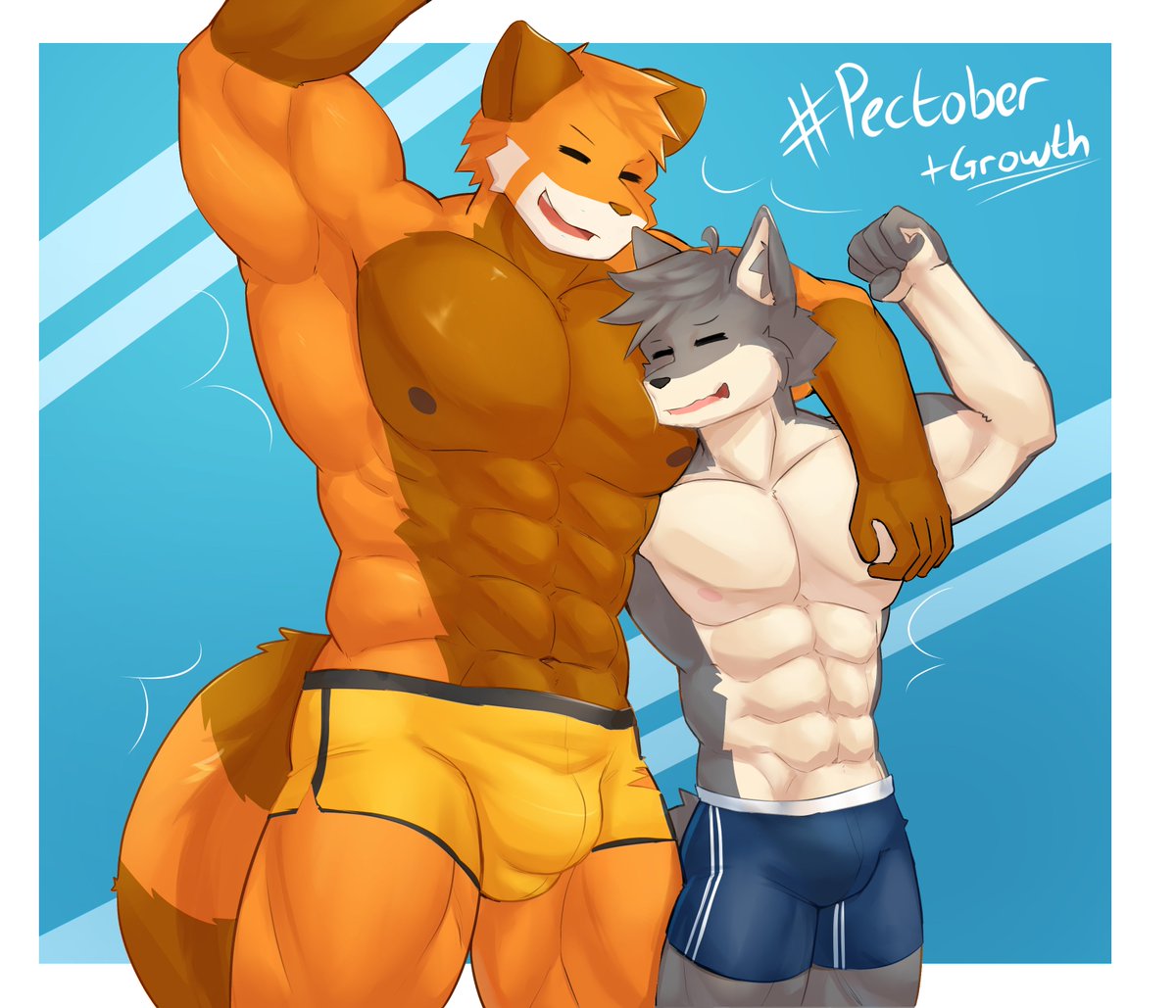 CheezyChezu's tweet photo. Don't tease your smol gym friend in Pectober month https://t.co/Uwf4dvUUKw