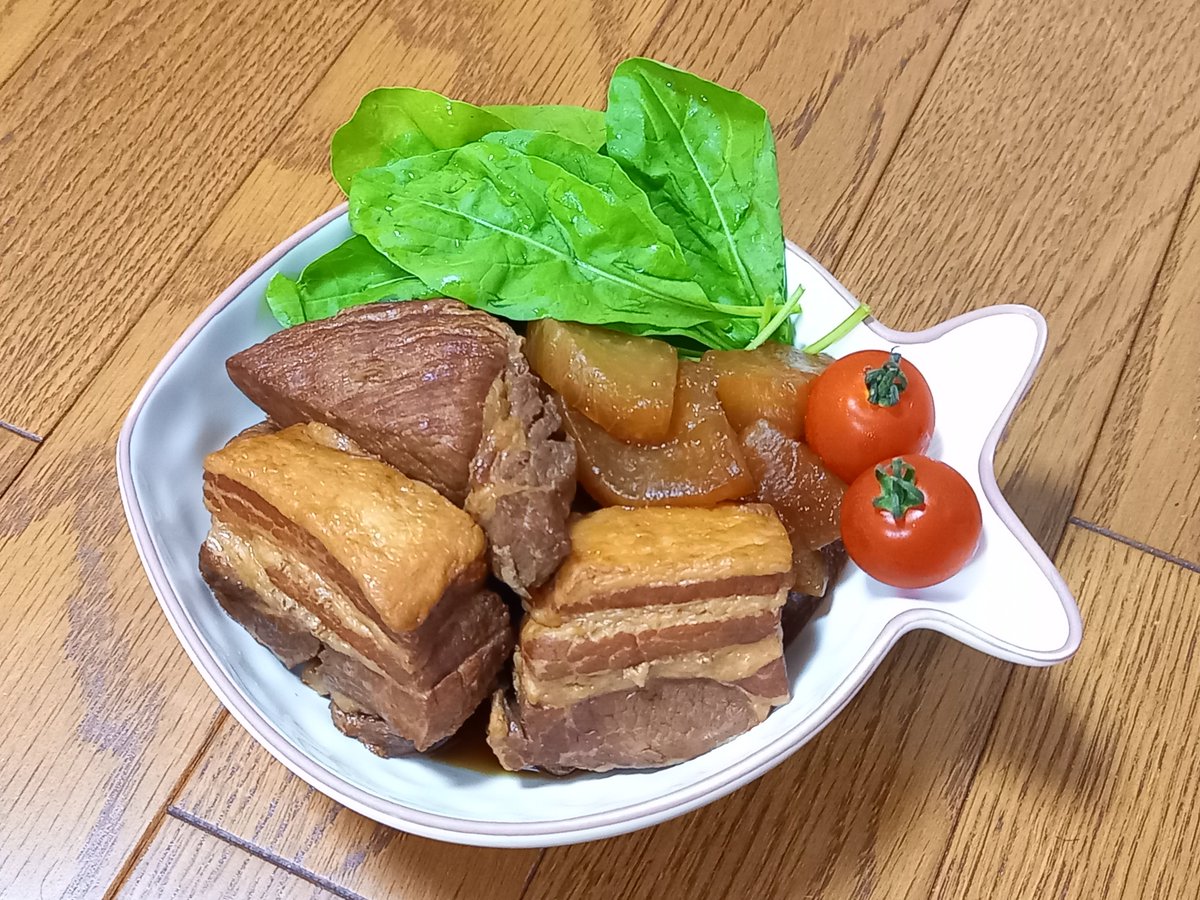 teamgaspard's tweet photo. 豚の角煮を作りました～ https://t.co/d57rlvwEw0