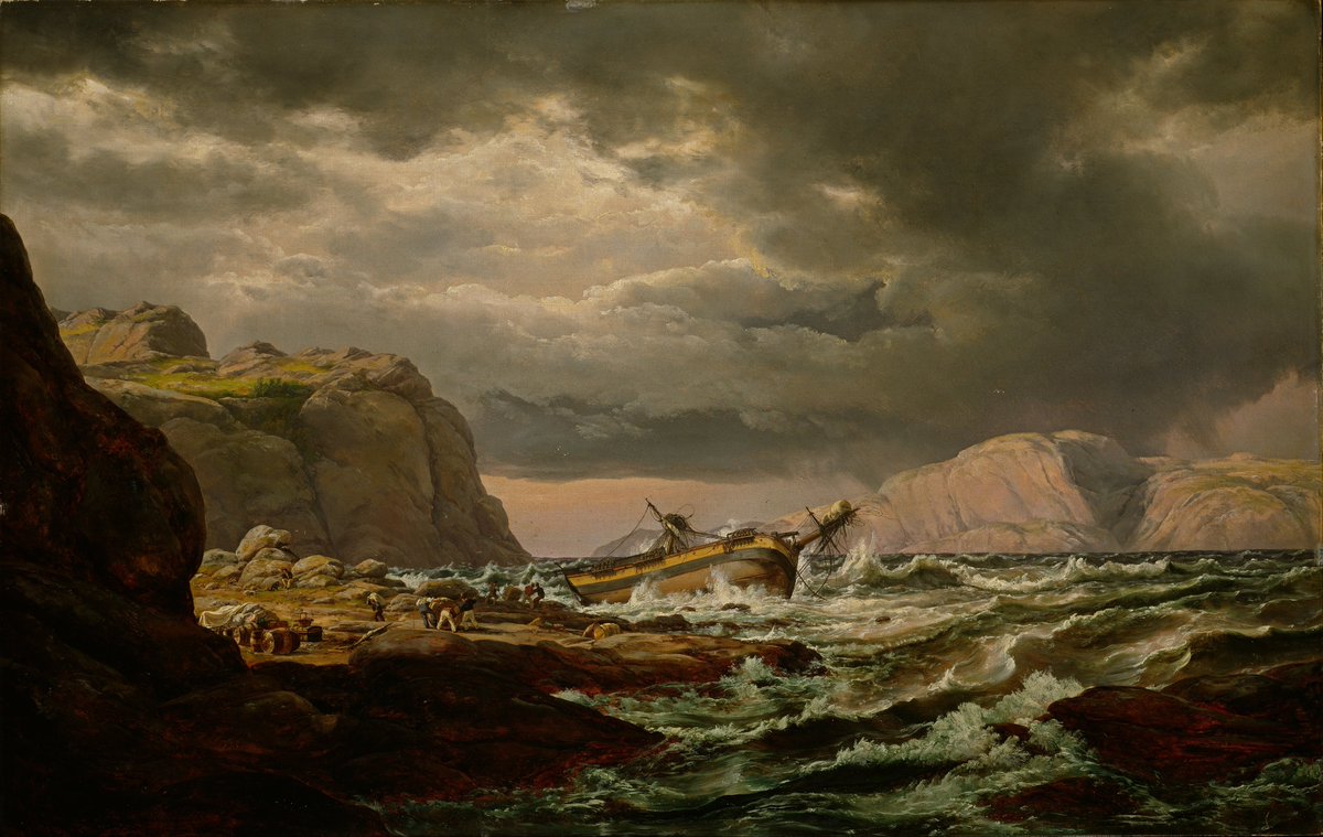 DailyClassicArt's tweet photo. Johan Christian Dahl - "Shipwreck on the Coast of Norway" (1832) https://t.co/gNOPJgubTt