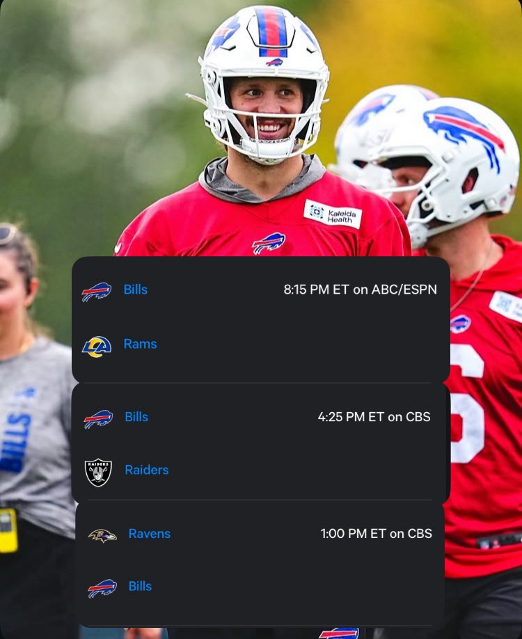 BillsMuseee's tweet photo. #billsmafia what do you think the Bills record be their next 3 games? 🤔

- At Rams (MNF) (2-2)
- At Raiders (3-1)
- Home vs Ravens (3-1)

(Via statmuse) https://t.co/OzZ6Ooa1NQ