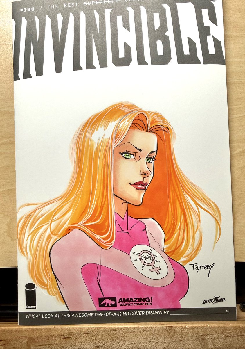 RyanOttley's tweet photo. Eve on an Invincible 128 blank sketch cover. https://t.co/LQiK2iUPOY