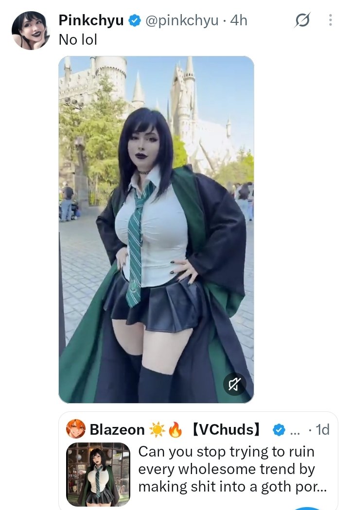 RedBookMK2's tweet photo. She doubled down and deleted the tweet. I already ratio'd you 27K to your 15K. We dont like fake ethots who use goth as a sexual fetish for lonely men. https://t.co/AQOAOG20fO