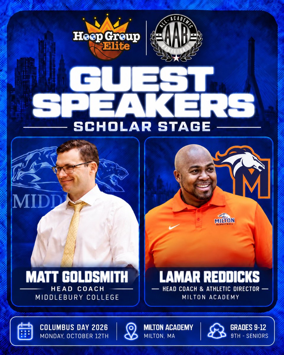 HoopGroupEamonn's tweet photo. 🔥 @TheHoopGroup X @AllAcademicBB "The Scholar Stage"

📚25+ High Academic Institutions / Prep Schools

‼️ Monday 10/12, 9th - 12th grade at @ma_boys_hoops 

🔗https://t.co/Cs0w9LFfuC https://t.co/Jp3v6lCapW