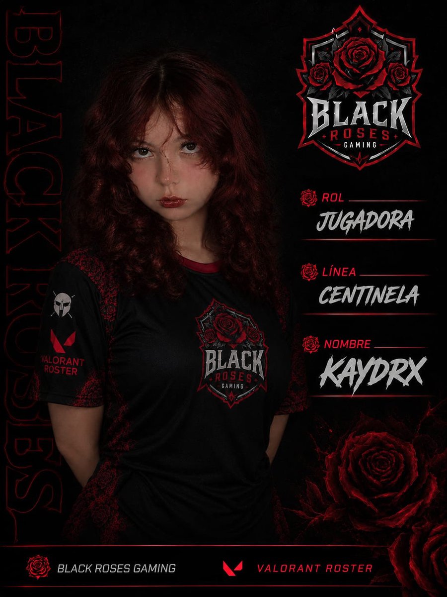 Blackrosesespor's tweet photo. 🌹 ¡Bienvenida a Black Roses Gaming, @Kaydrx ! 🖤
Nuestra nueva Centinela se une al roster de Valorant. 🔥
¡A romperla y dejar nuestra marca juntas! 🥀🎮

#BlackRoses #ValorantGC #Esports https://t.co/87r4rwiLm0