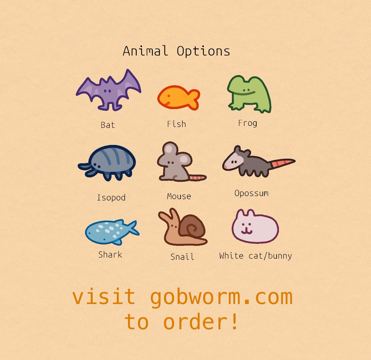 gobwormshop's tweet photo. we are opening pronoun pin preorders for the 2nd time in gob history! visit our website to order pronoun pins with your desired animal and pronoun combinations for a limited time only! https://t.co/Gj8NHUmUuO