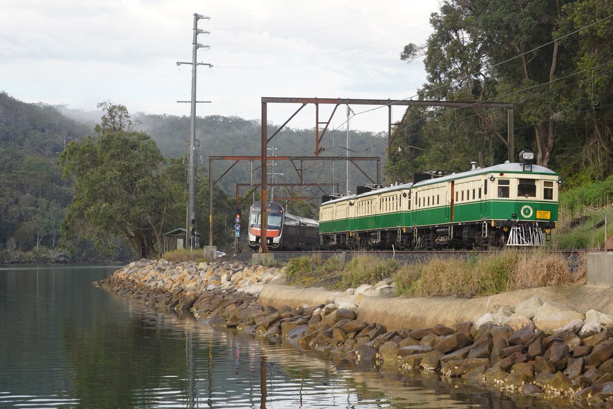 AunzRailfan's tweet photo. ギリギリセーフ!!!
CPH気動車エキスポ返却回送のWondabyne通過を何とかうまく被り回避で撮影できました！
反対の上り電車が通過時刻に停車。しかも降りる人数が多く、なかなか発車しなくてドキドキ。CPHの走行音が迫るなかゆっくりと上り列車が発車し、なんとかタイミングよく抜けてくれました！ https://t.co/49ktut0iC2