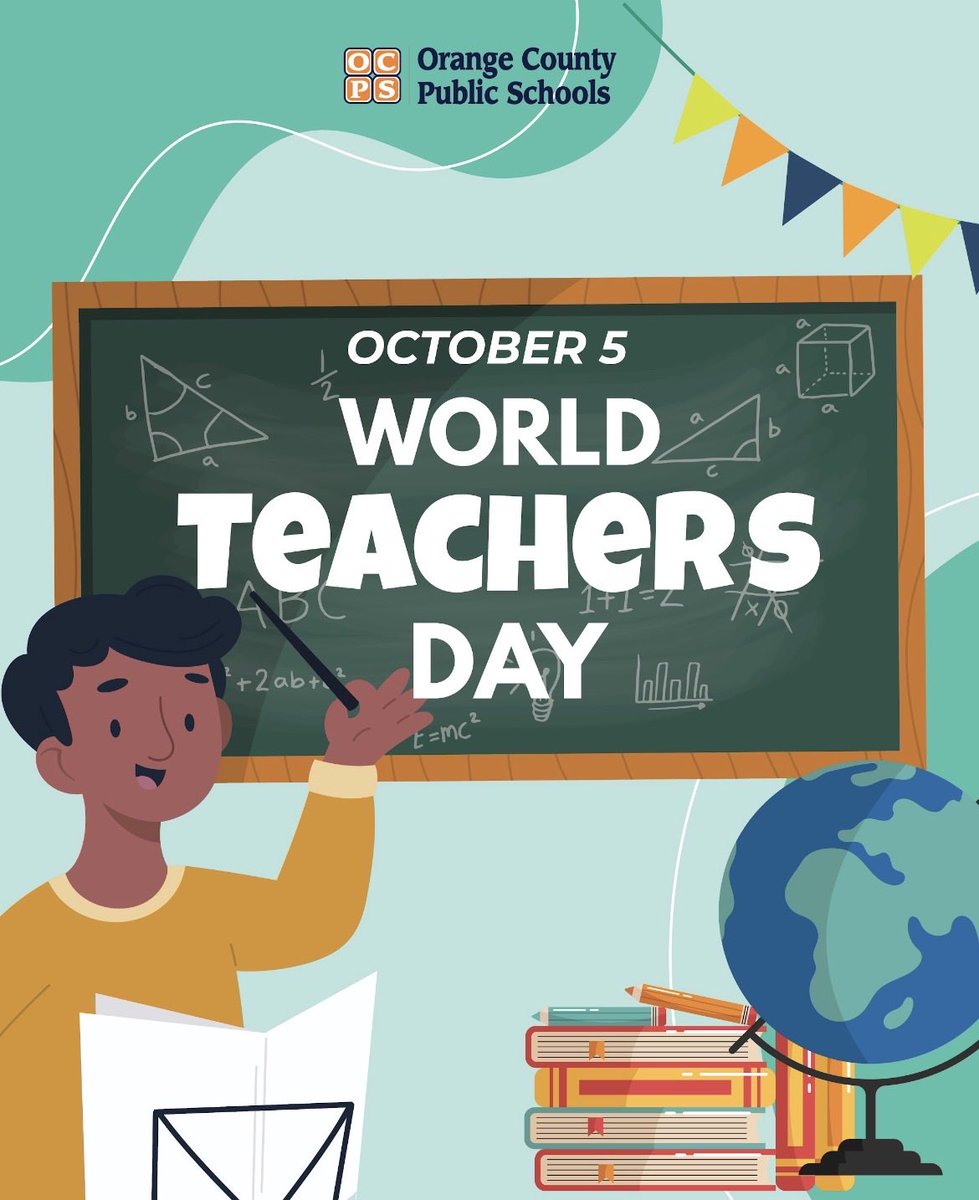 riversideocps's tweet photo. πβ¨ Happy World Teachersβ Day! β¨π
Today we celebrate the amazing teachers who inspire, encourage, and help our Roadrunners grow every single day. ππ Thank you for your dedication, patience, and heart. Riverside appreciates YOU!
#WorldTeachersDay #RiversideRoadrunners #OCPS https://t.co/O8S5gWybBh