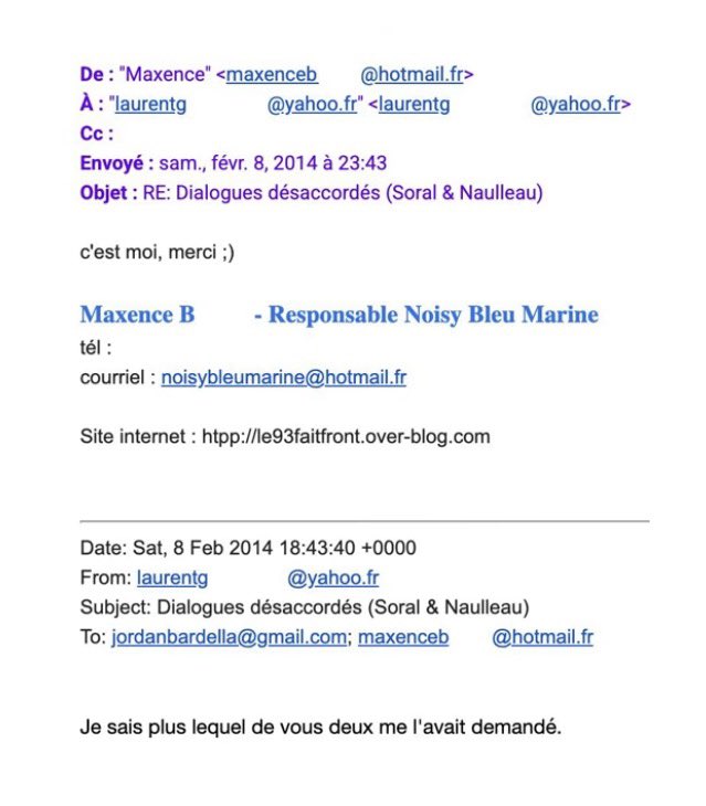 Bruno_Attal_'s tweet photo. 🔴ALERTE INFO🔴

La preuve incontestable que Mediapart a menti.

Ils ont coupé la réponse du mail pour faire croire que c’est Jordan Bardella qui voulait le livre de Soral. https://t.co/MTf525JCID