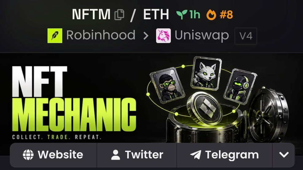 NFT_Mechani's tweet photo. $NFTM is trending on Dexscreener! https://t.co/6qrH2VGjHh