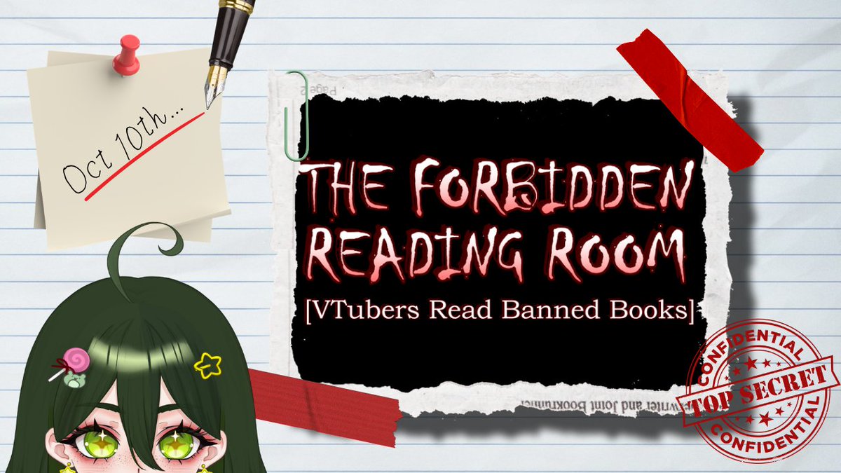 emeraldwrenVT's tweet photo. I might be on hiatus... But that doesn't stop me from putting together very special amazing top secret projects... You will see me, and maybe some other Vtubers... October tenth.. 👀📕 #bannedbookweek https://t.co/4YX386c0xZ