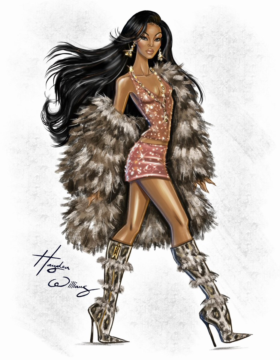 Hayden_Williams's tweet photo. AMERIE ✨
I love this new take of #Amerie’s classic #1Thing, so I decided to sketch a look inspired by the opening scene in the original music video, but with my own twist. Can’t go wrong with some sparkle, boots + a fabulous fur! https://t.co/KXaAwotURv