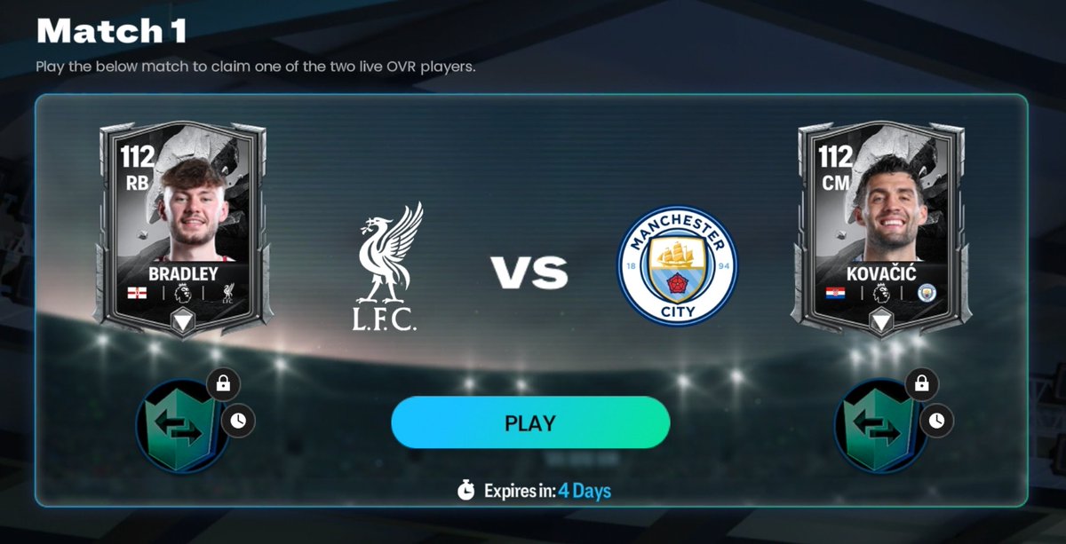 FCMUniverse's tweet photo. Football Centre Showdown

Match 1 - Liverpool vs Man City
Choose from Bradley or Kovacic

Match 2 - Como vs Roma
Choose from Diao or Pellegrini

Who will you choose?

I will choose Kovacic & Pellegrini

@tutiofifa @EASFCMOBILE @FirstHalfYT @KJavierFM @FCthunder_EA @newcomerFM @VikingFCM