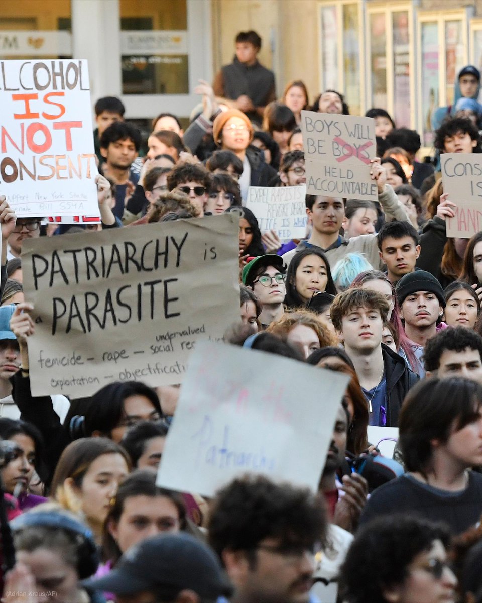 washingtonpost's tweet photo. Hundreds of students demonstrated at Cornell University, demanding the school expel or revoke the degrees of several fraternity members after allegations of gang rape have brought withering national criticism to the administration. https://t.co/VFX2VmtKiC https://t.co/NPKfMyGb5z
