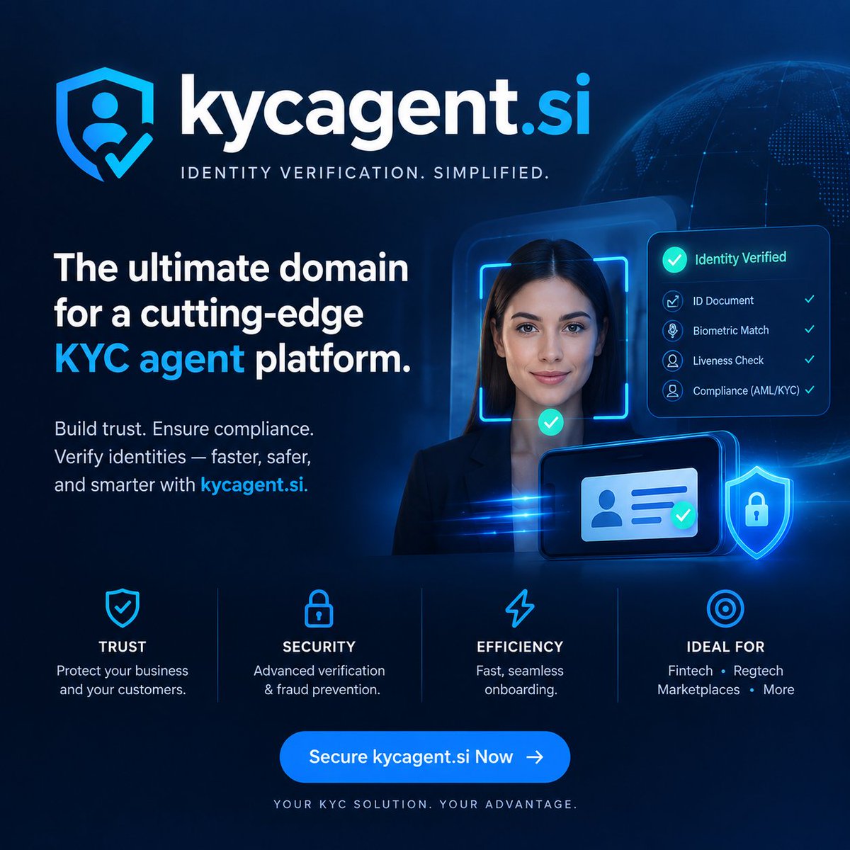 AymaneDomainer's tweet photo. https://t.co/2F4rHV43Eb is the ultimate domain for a cutting-edge KYC (Know Your Customer) agent platform. With its concise 8-letter length, it exudes professionalism and efficiency. This brandable name evokes trust, security, and seamless customer verification processes. Ideal for fintech startups, regtech companies, and online marketplaces, https://t.co/2F4rHV43Eb promises a streamlined and reliable solution for identity verification. Its short length makes it easy to remember and type, perfect for a tech-savvy audience. Secure this domain now and establish your presence as a leader in the KYC industry.