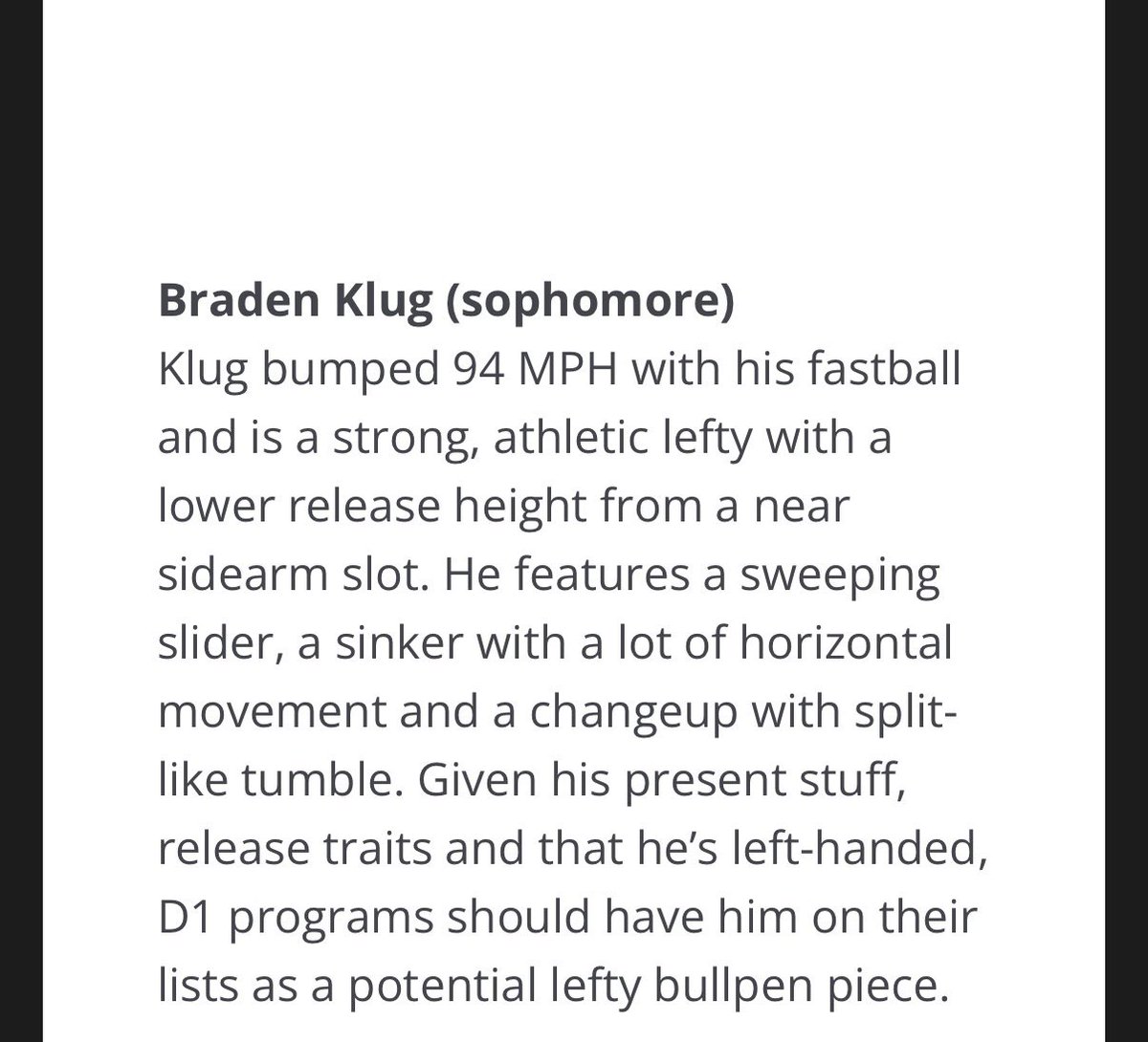 braden_klug's tweet photo. Thank you for the write up!
@FiveToolJUCO @JakeUber21 @LanceLjrussell1 https://t.co/mX2QtEqyx0