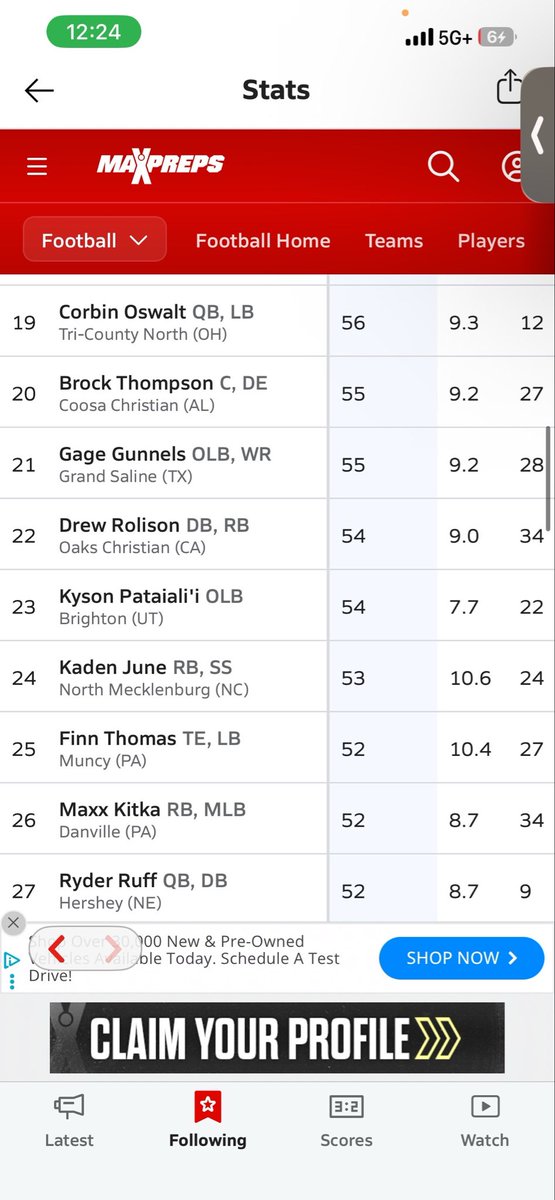 iamkadenjune's tweet photo. After my recent game i am honored to be ranked 1st in tackles for a freshmen in my state and 24th nationally, can’t wait to keep improving ! https://t.co/PeBQN6o6LL