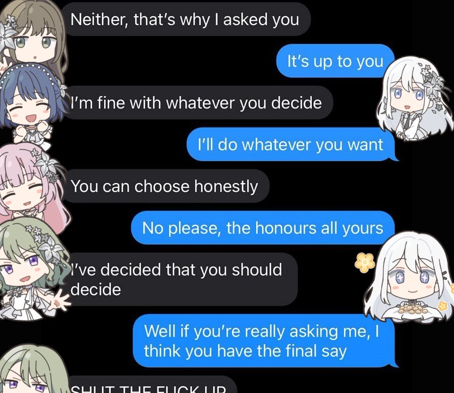 timely_hotaru's tweet photo. i think this is how most of their meetings go https://t.co/DEZhX1Iwlr